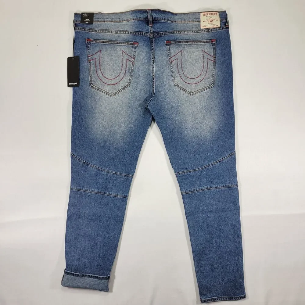 True Religion Men's Denim Jeans Rocco Relaxed‎ Skinny Size 40x33 NEW